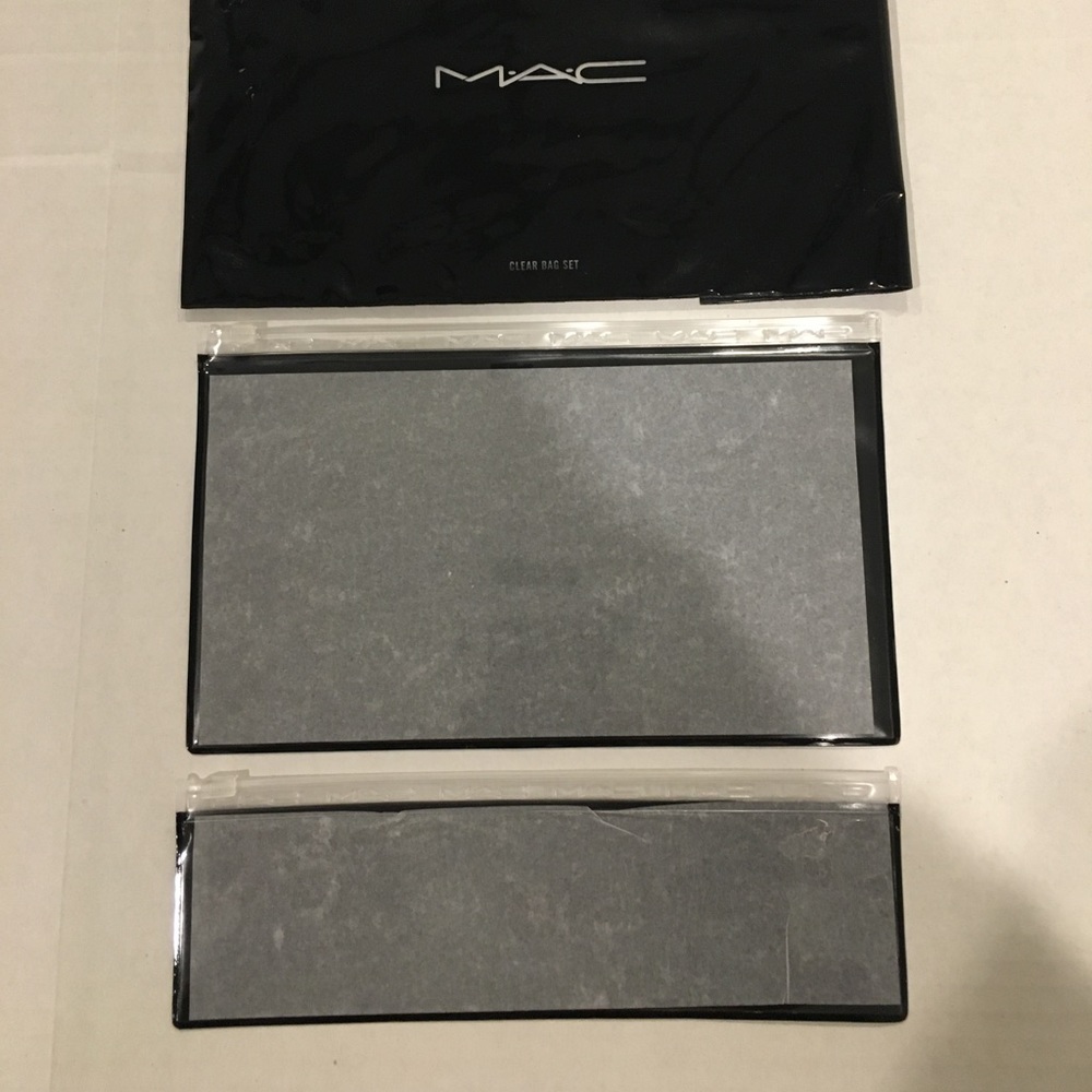 MAC  2 plastic see through cosmetic bags